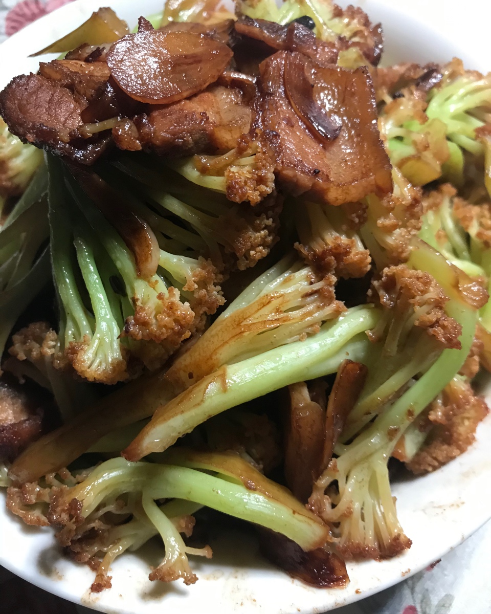 花菜炒回锅肉图片