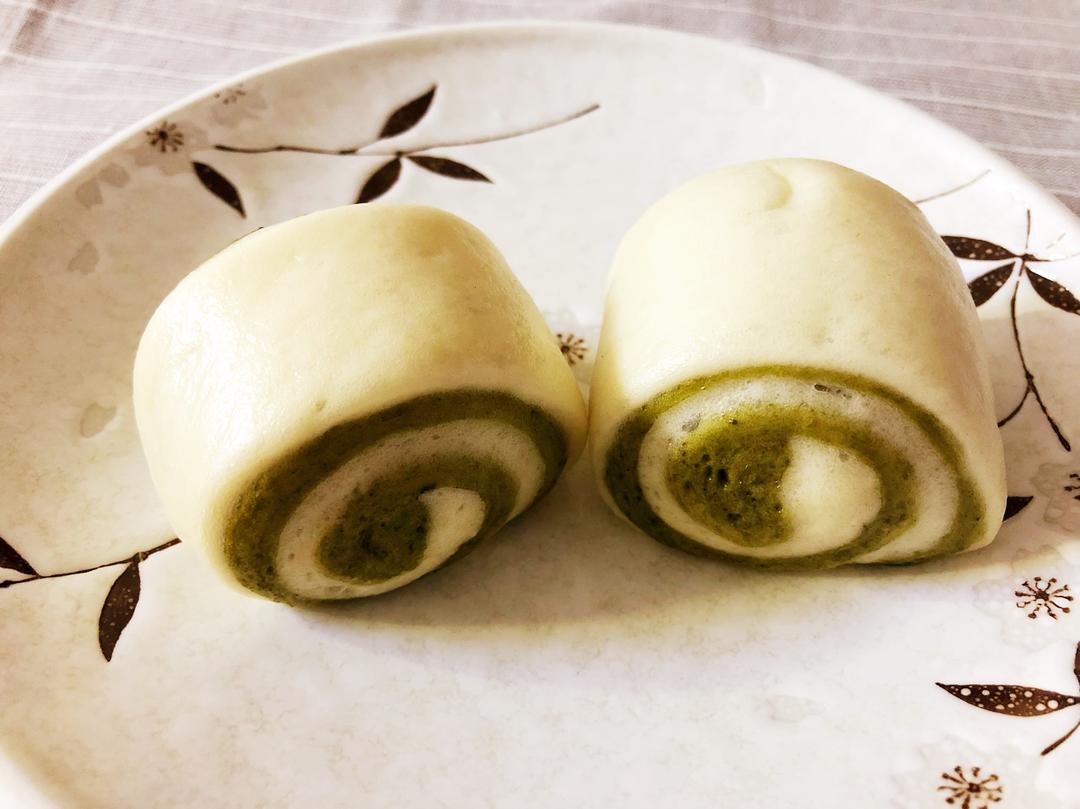 双色刀切馒头（抹茶）