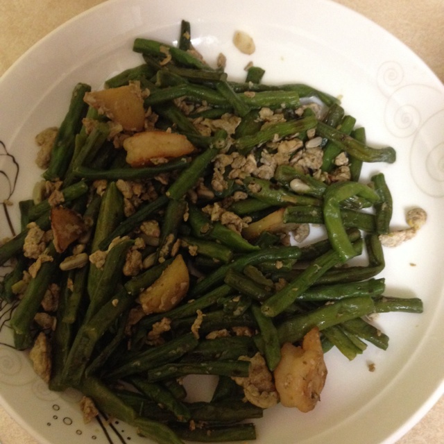缸豆炒肉末