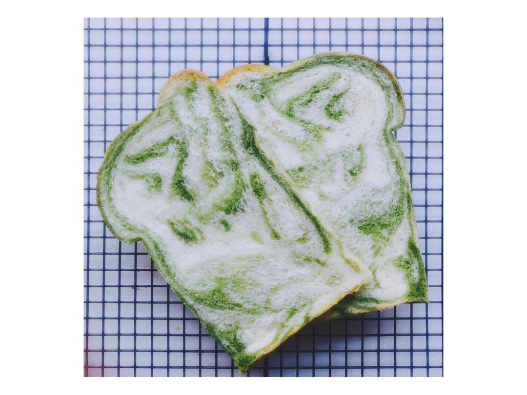 汤种抹茶大理石纹吐司（水立方模）
