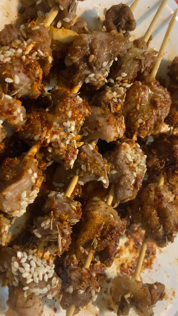 微波炉速成羊肉串