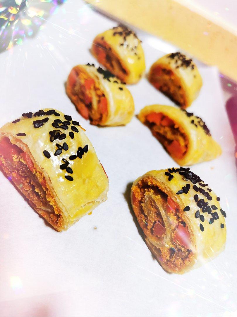 💡手抓饼新吃法｜零失败～🌟酥皮火腿肉松卷🌟