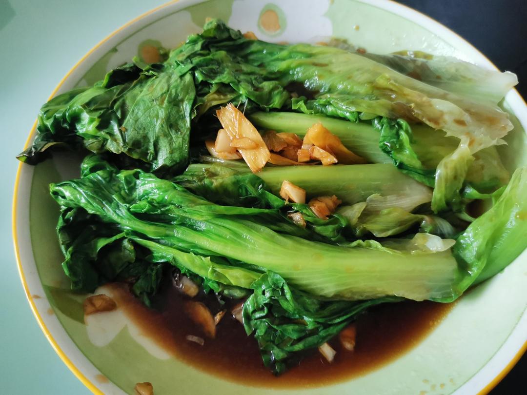 一点不输饭店的白灼罗马生菜