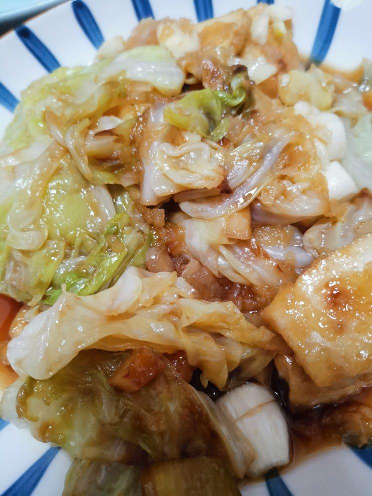酱香浓郁❗️超级好吃的煎豆腐烧手撕包菜