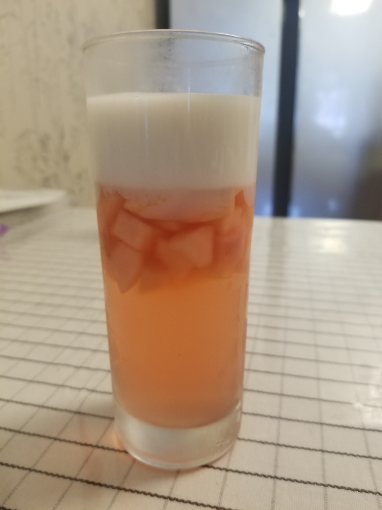网红桃子冻椰奶饮甜品的做法