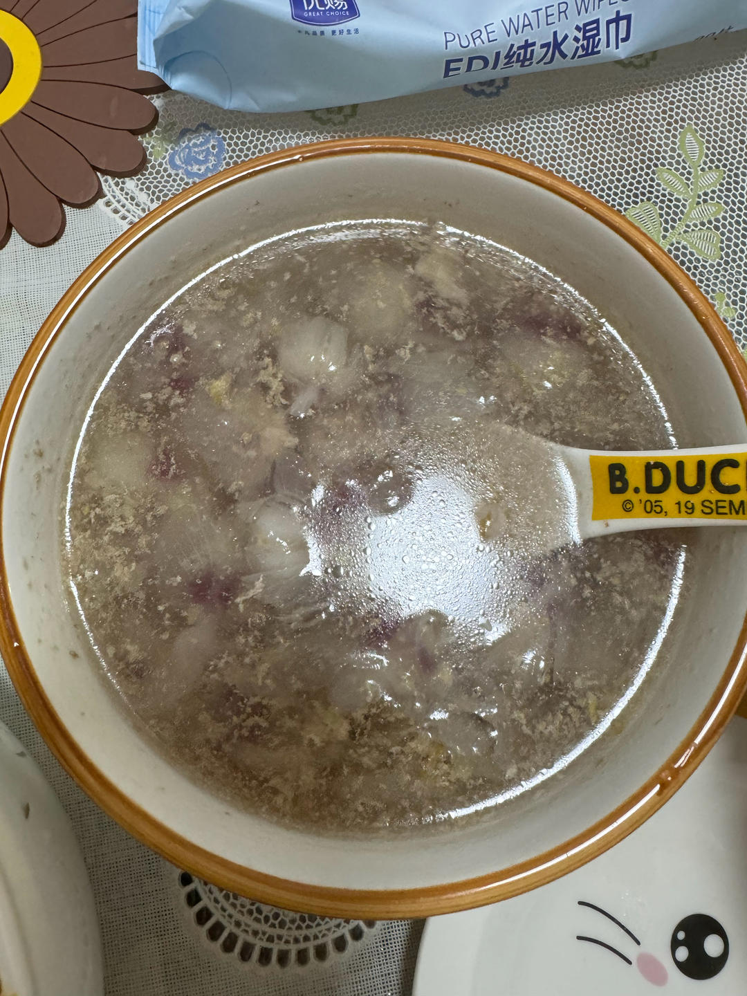 木槿花肉片汤