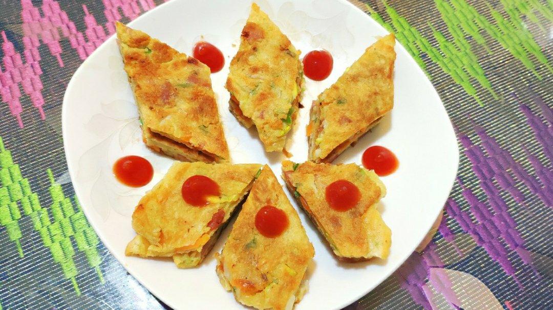 火腿&什锦蔬菜鸡蛋饼