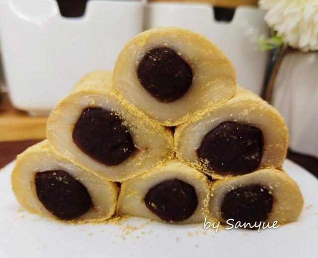 驴打滚 糯米豆沙凉糕 无淀粉版本 步骤简单 超快手 附整形视频的做法