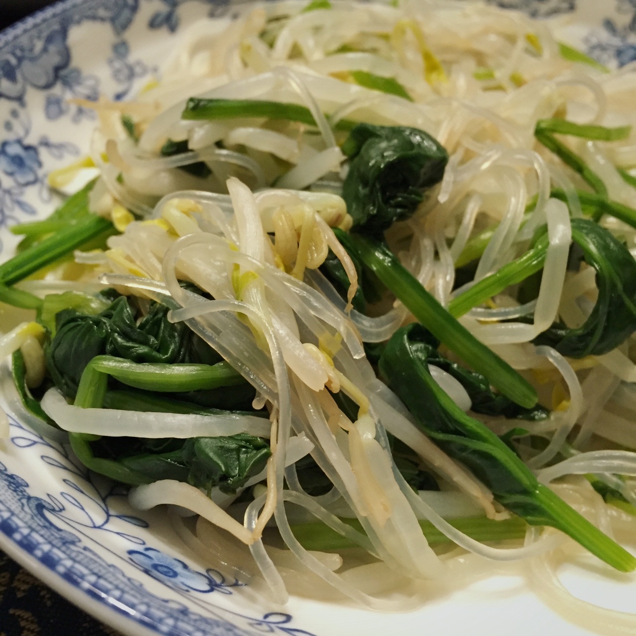 豆芽菠菜拌粉丝