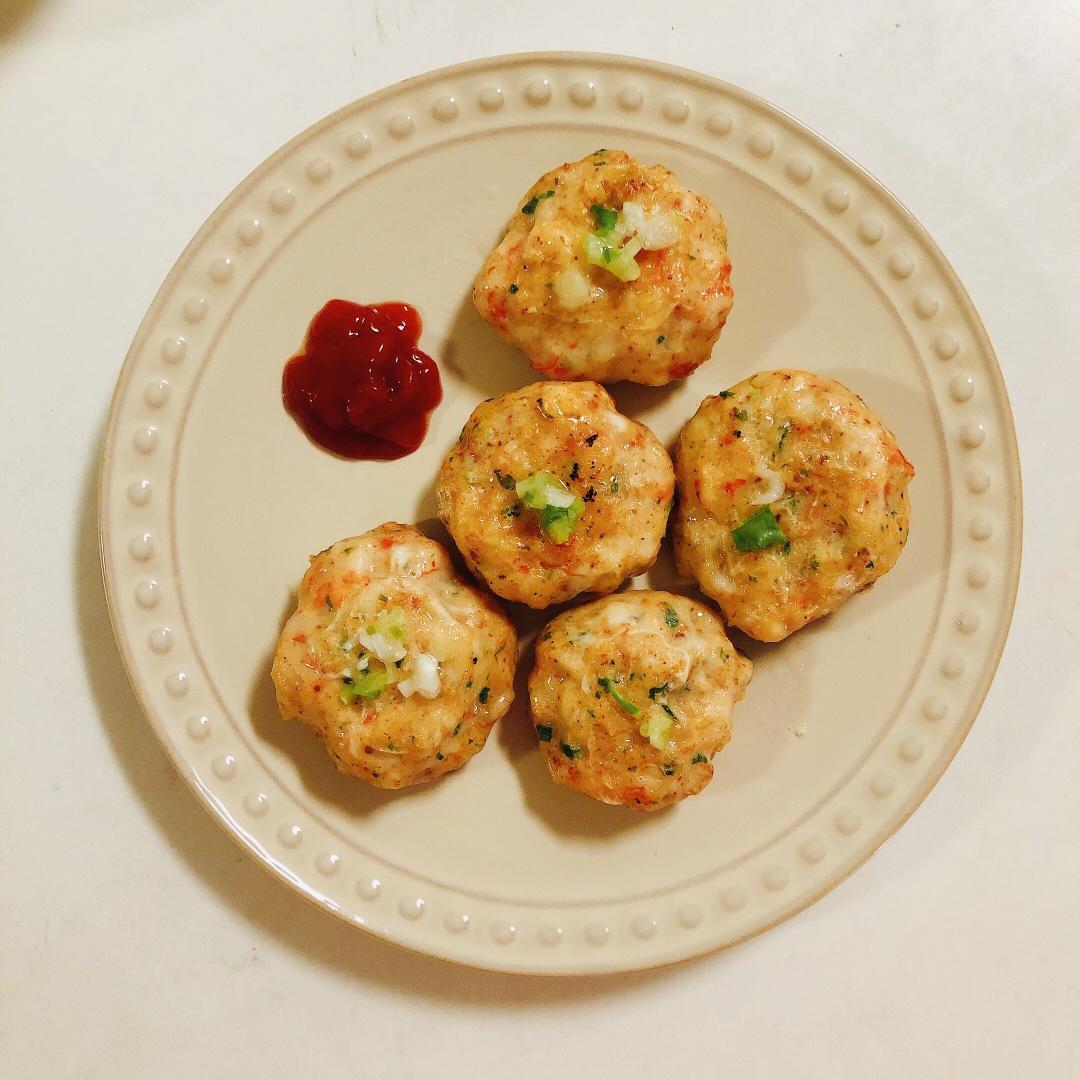 米米花阿做的烤虾滑虾饼超简单的快手菜