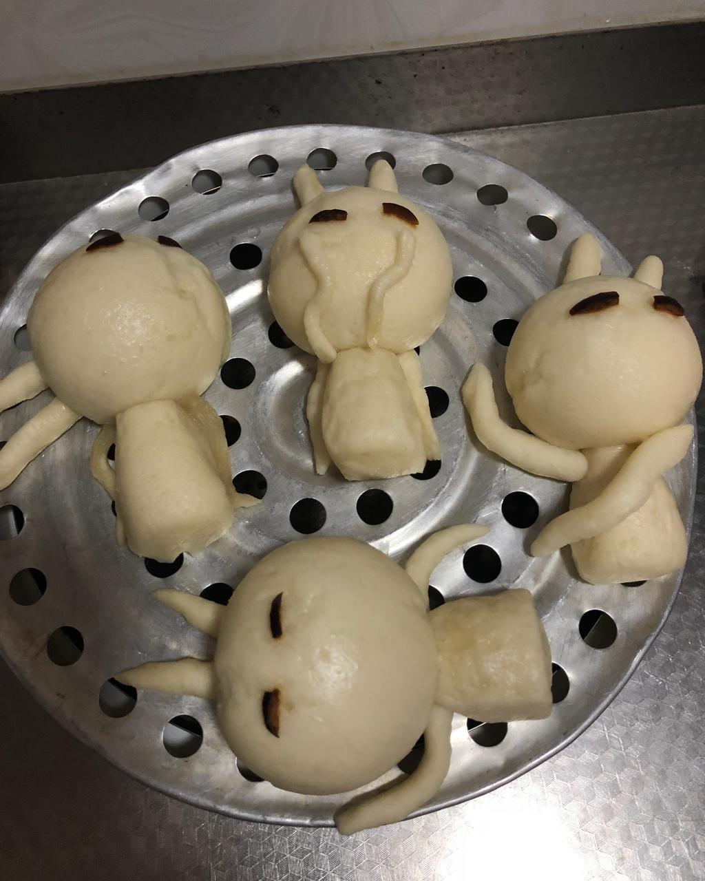 兔斯基表情包芋泥包子造型馒头