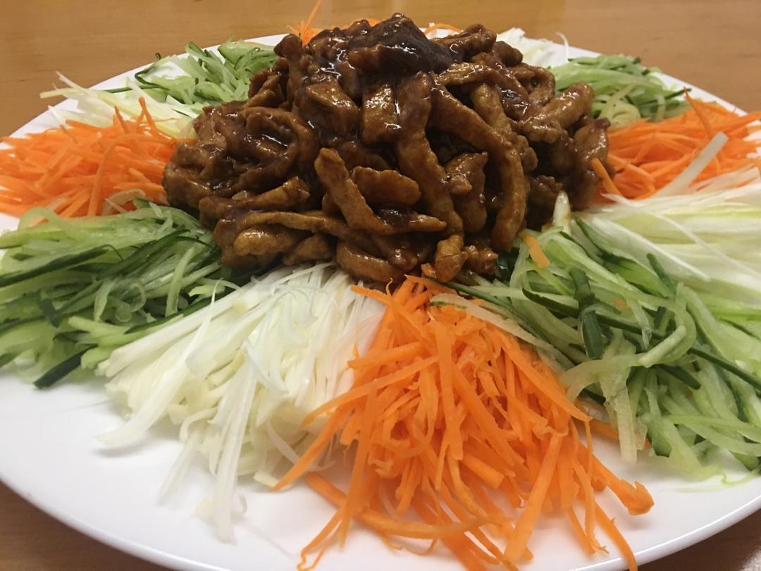 学做京酱肉丝，带饼的