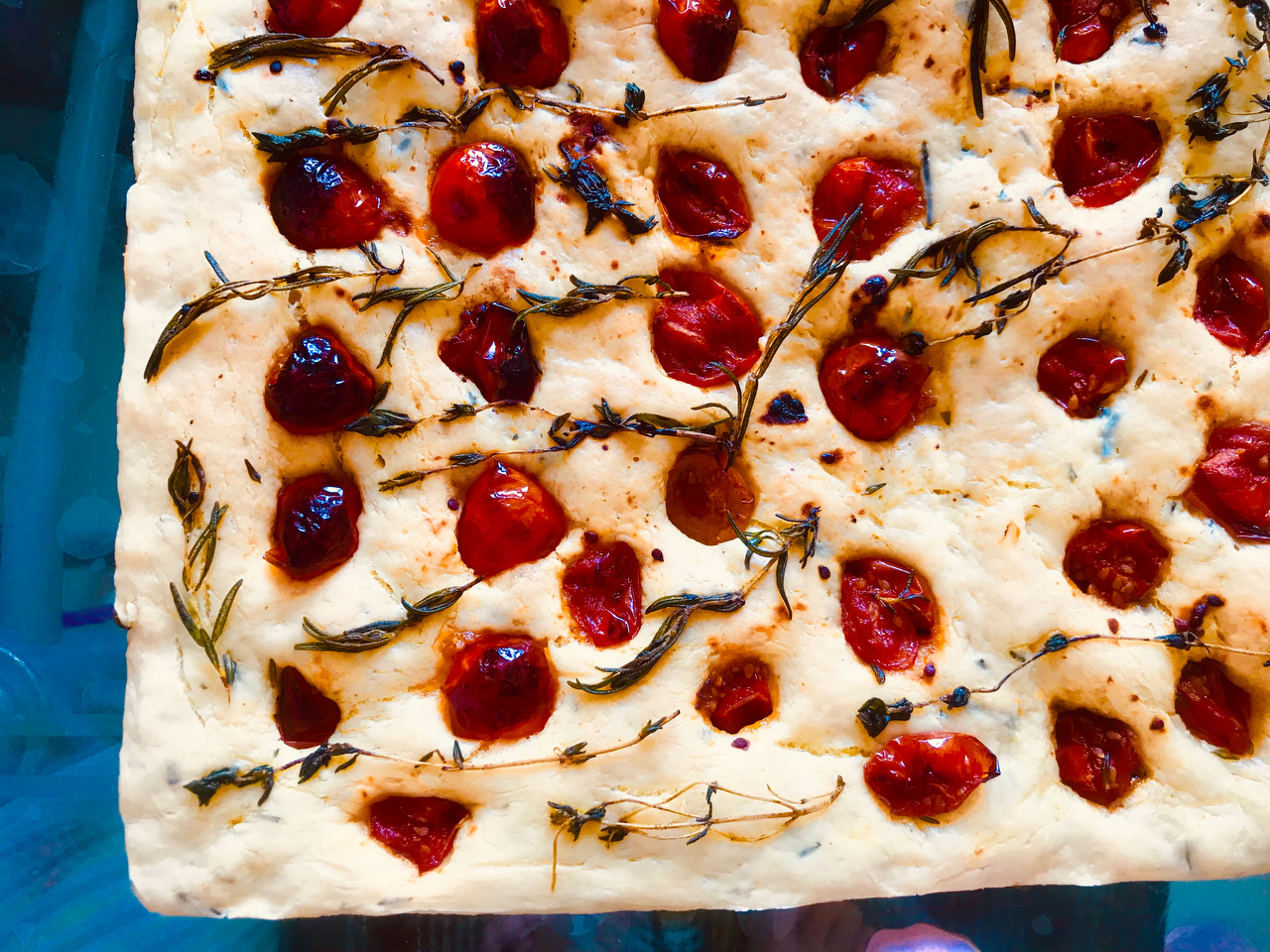 【樉樉的小厨房】田园佛卡夏意大利面包 像画一样美丽的面包
