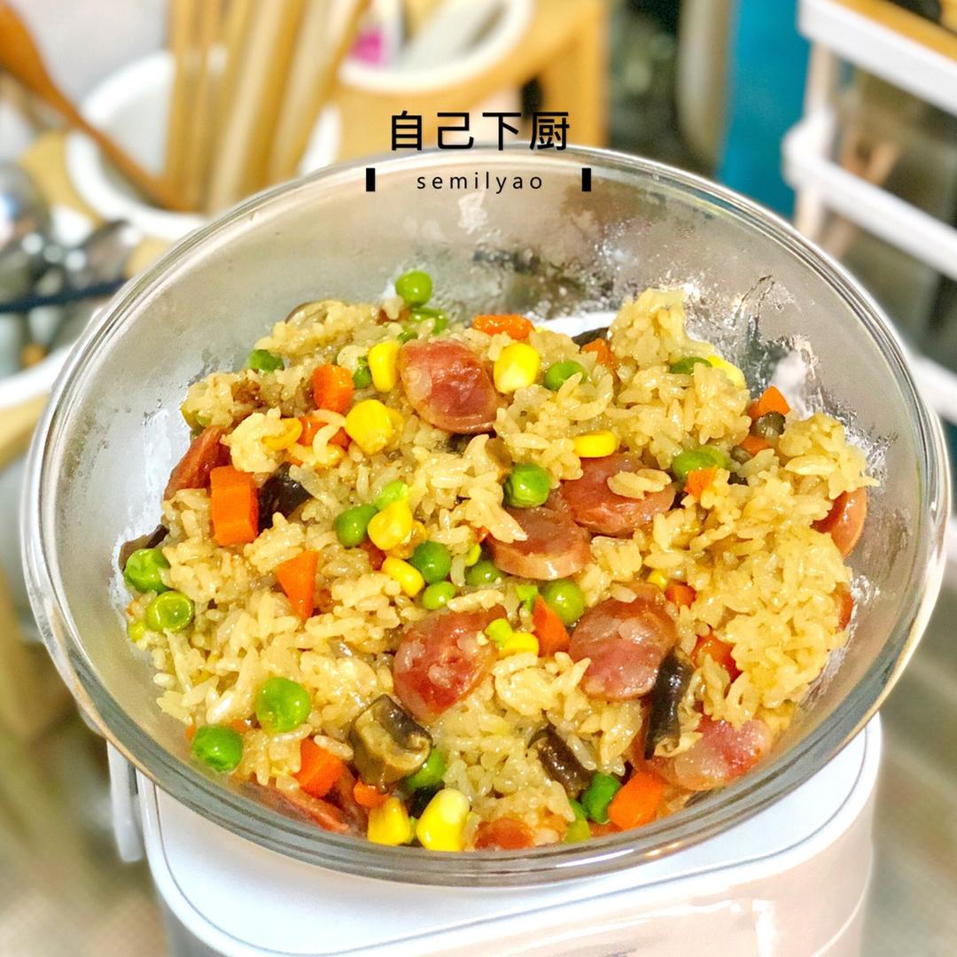 懒人必备～电饭煲腊肠焖饭