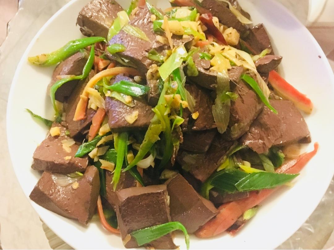 香蒜烧鸭血