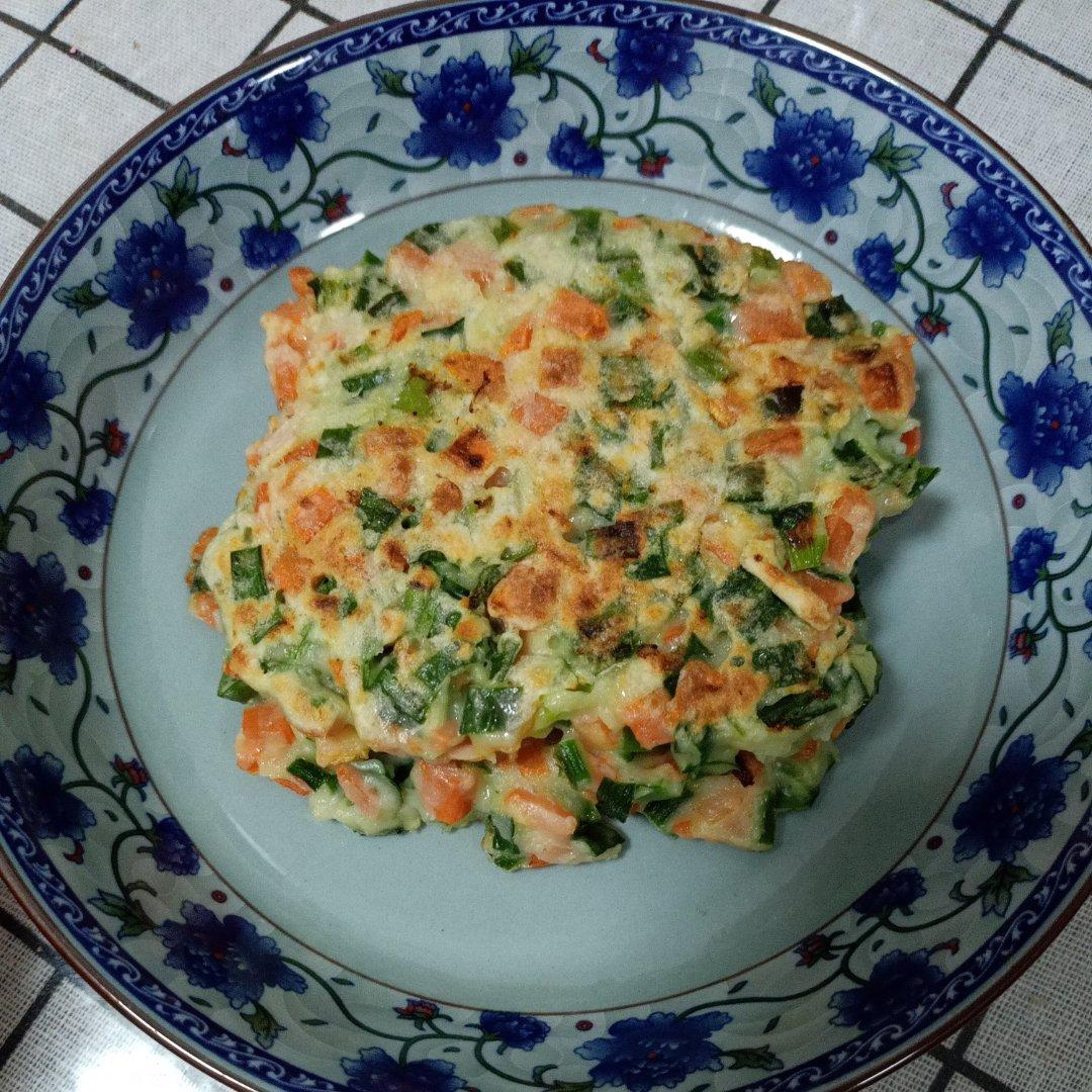 韭菜胡萝卜鸡蛋饼