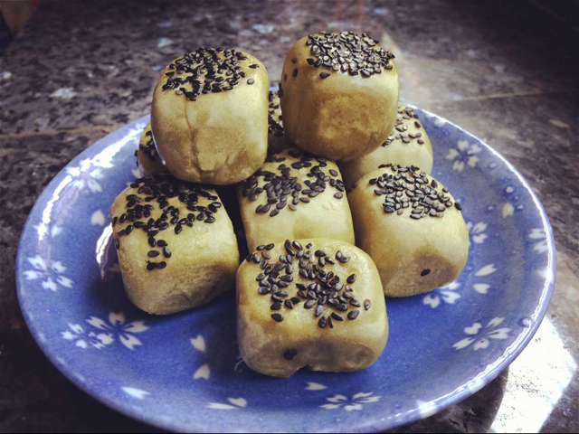 抹茶豆沙六方烧
