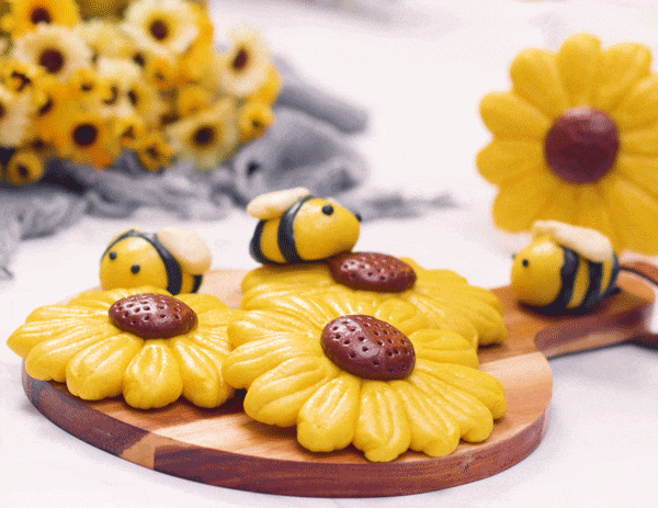 【向日葵蜜蜂馒头】像玩一样的做美食，孩子特爱吃！的做法