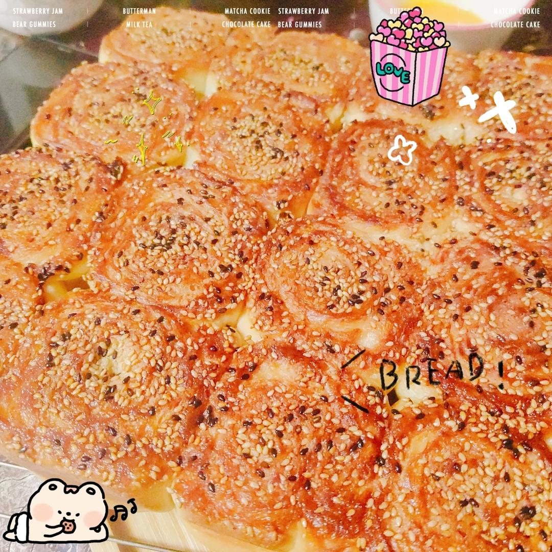 蜂蜜脆底小面包(一次发酵)