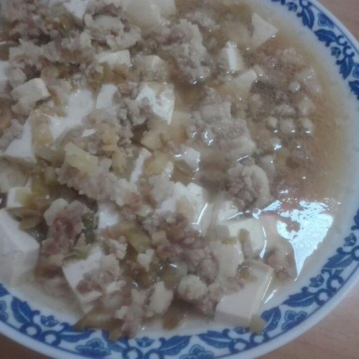 榨菜肉末蒸豆腐