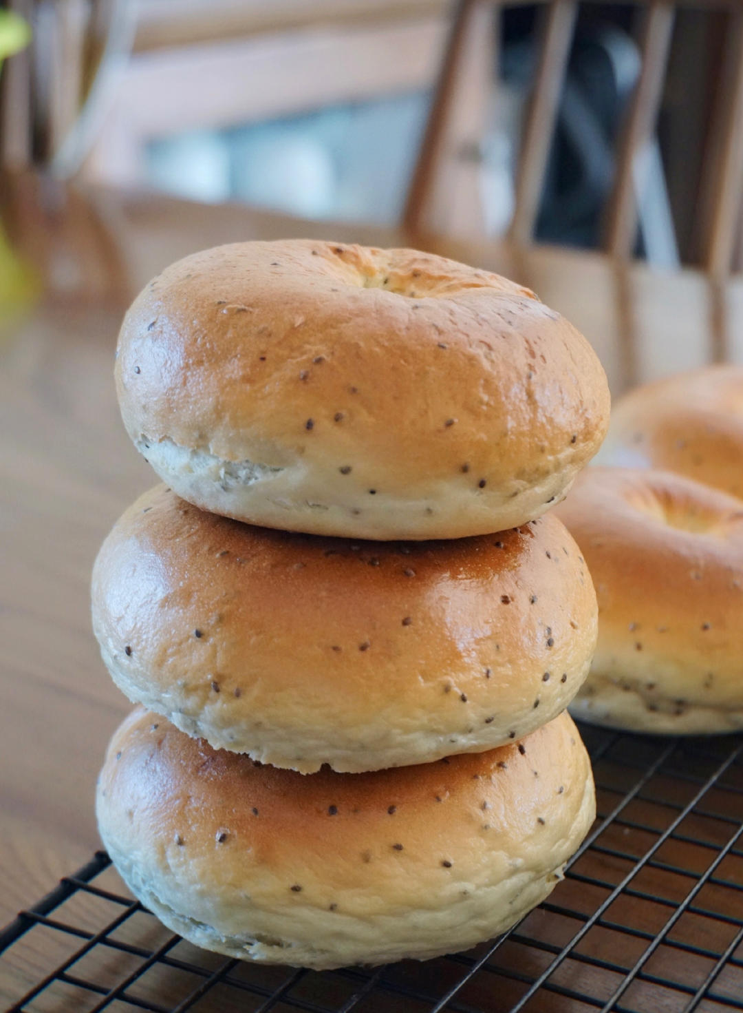 无油无糖全麦奇亚籽贝果