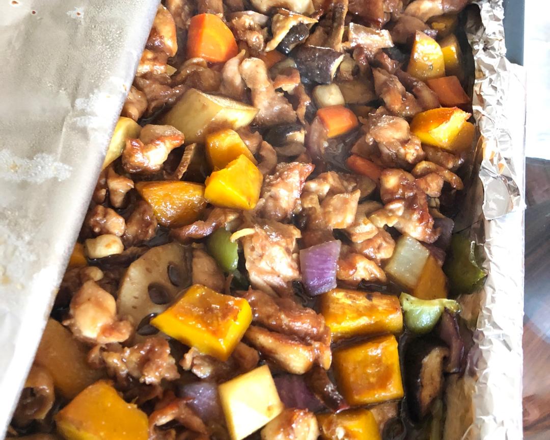 圣诞节🎄烤箱菜-杂蔬鸡腿肉