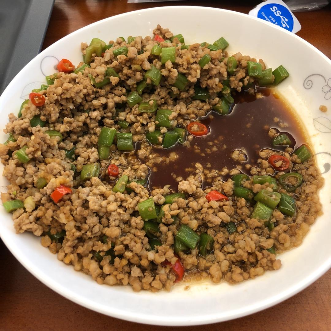 肉沫豆角下饭菜