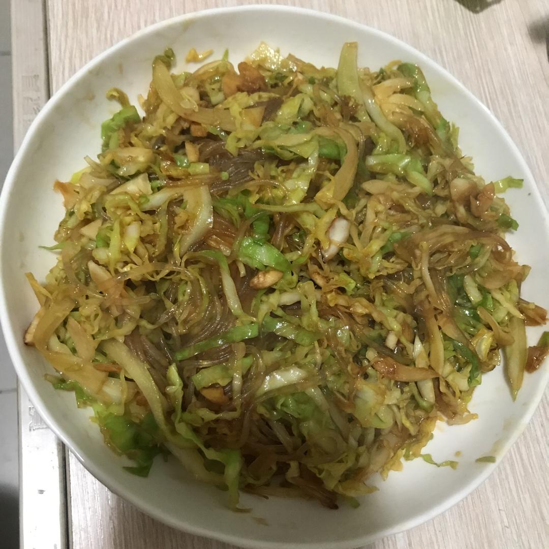 圆白菜炒粉丝
