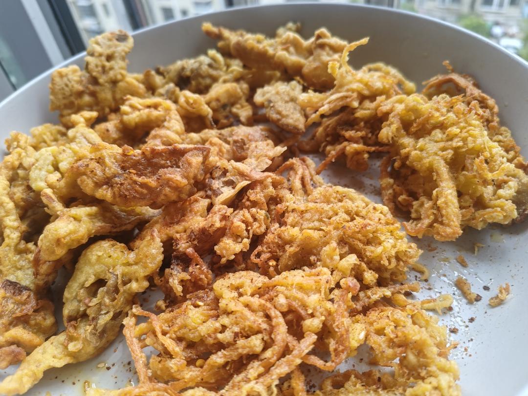 干炸蘑菇的做法，大人小孩都喜欢