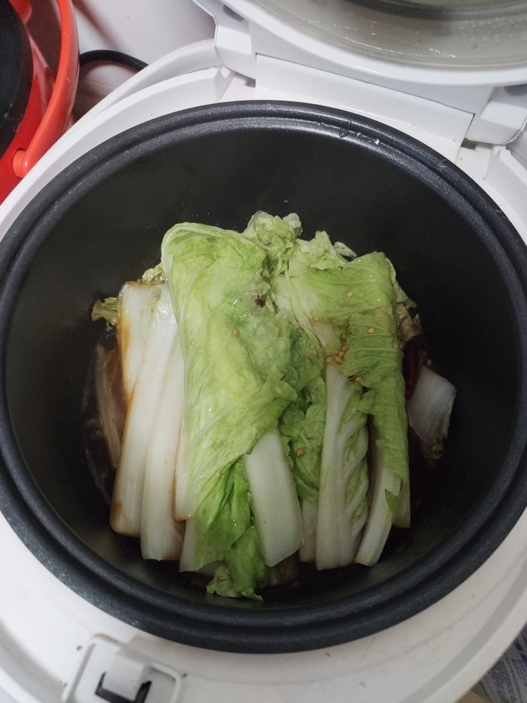 模拟大锅炖，电饭煲大白菜，20分钟超好吃的做法 步骤8