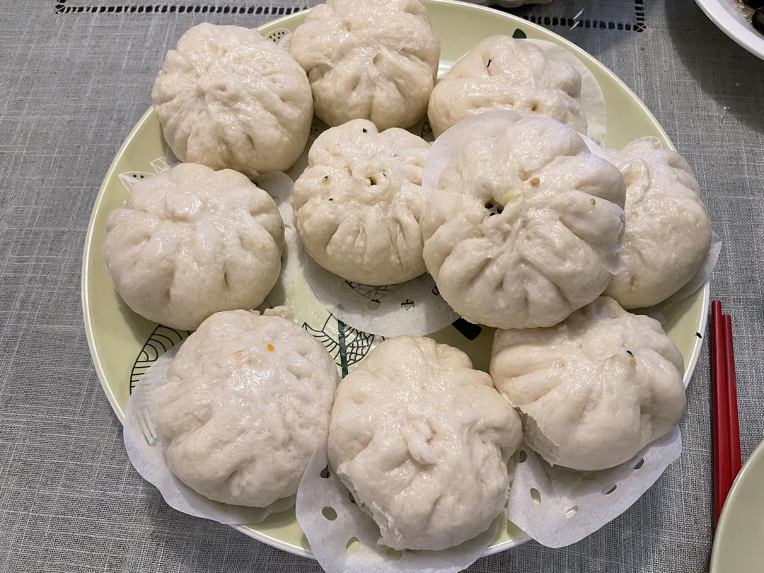 上海绿杨村【香菇菜包】提褶包操作视频/包子注意点