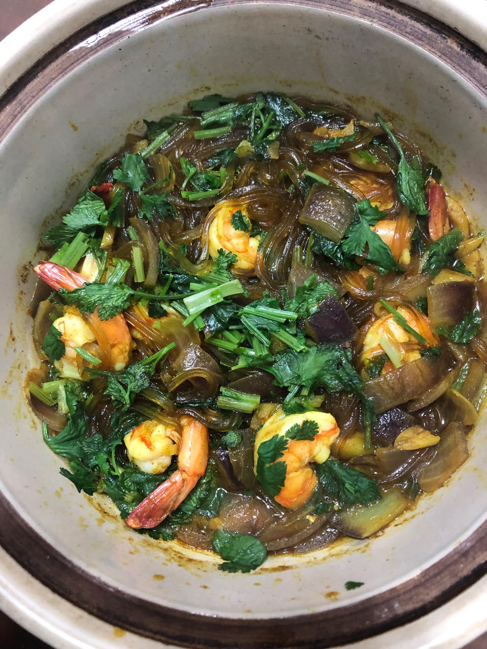 咖喱鲜虾粉丝煲
