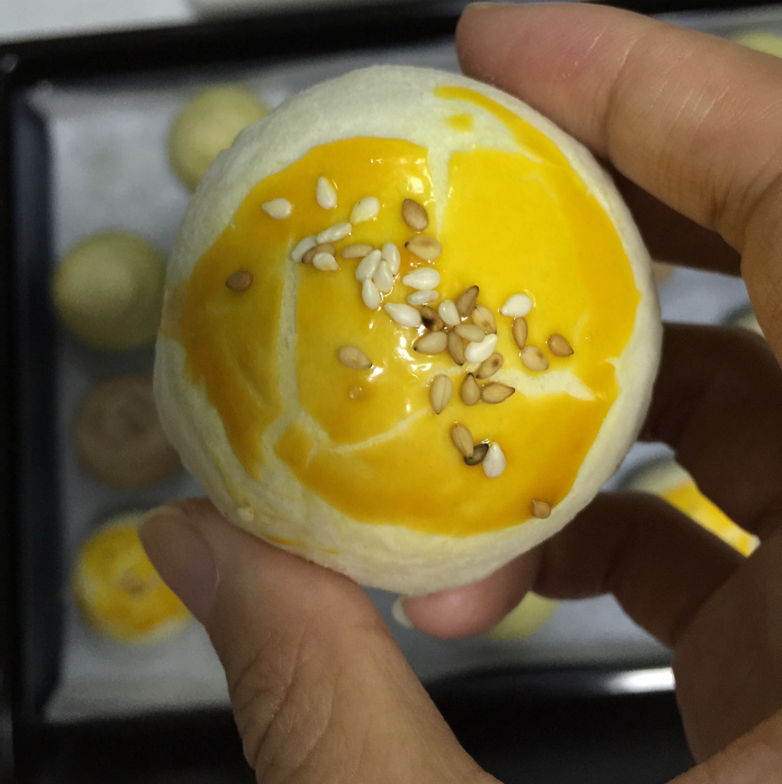 蛋黄酥~紫薯、抹茶、原味~花好月圆，中秋快乐~内附一次做六色蛋黄酥方法~