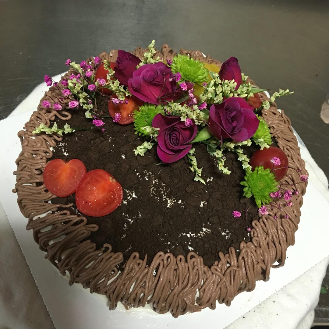 鲜花水果裸蛋糕