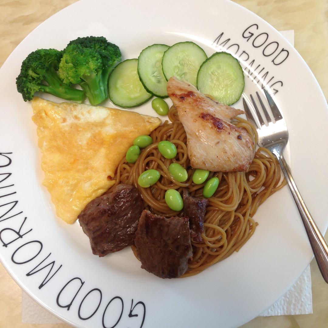 牛肉鸡胸肉意粉