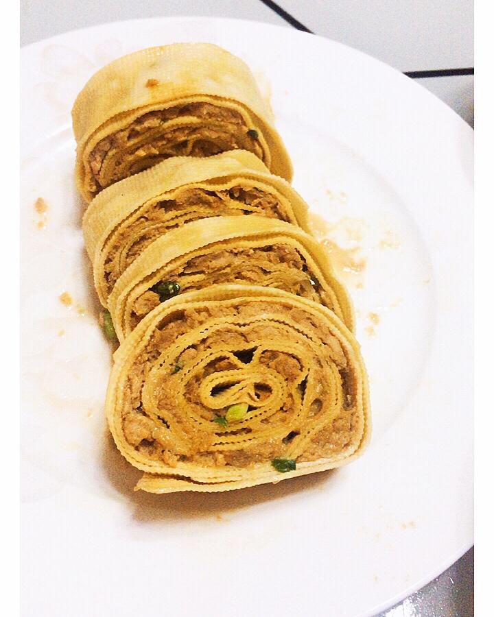 干豆腐蒸肉卷