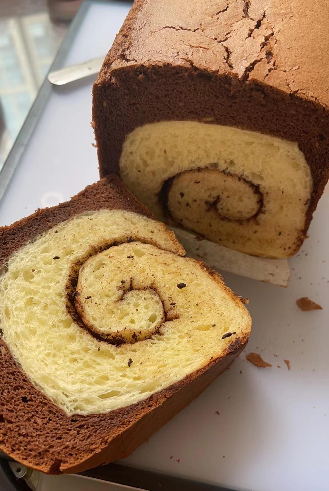 一次成功的黑钻吐司｜蛋糕➕面包的神仙搭配