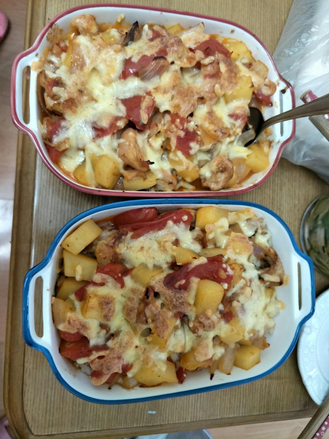 番茄鸡肉浓情焗饭【两人份】