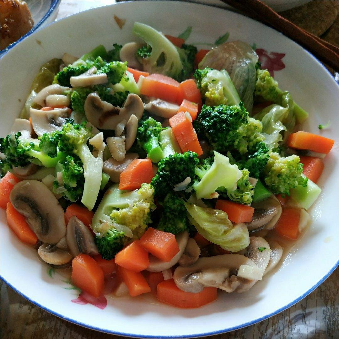 健康低脂家常菜—西兰花炒口蘑