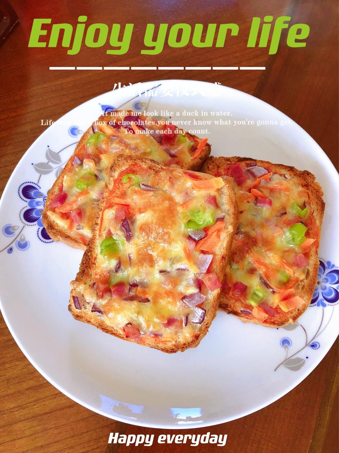 简易版吐司片披萨的做法