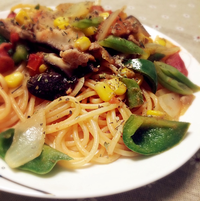 田园意面（纯素）(Pasta with Assorted Vegetables)