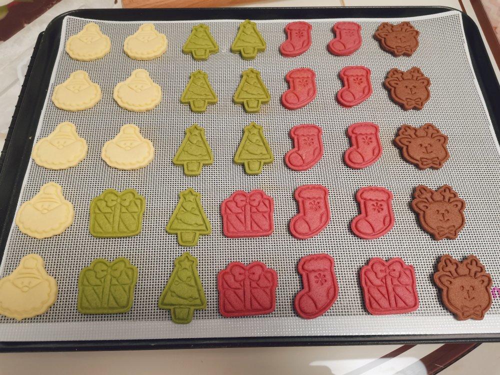 圣诞风印花曲奇饼干教程，附压面平整及脱模小技巧！
