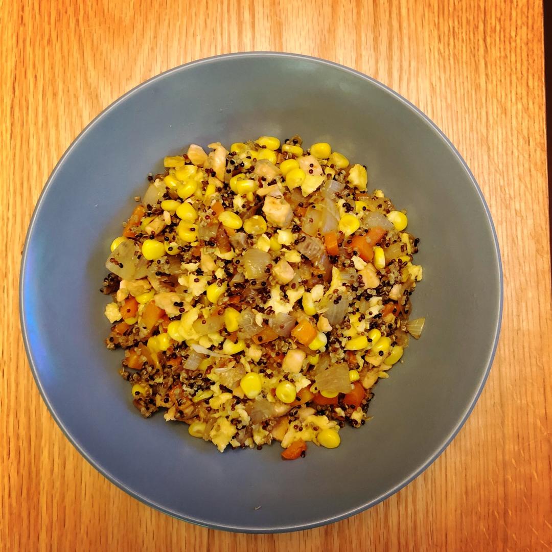 【虾仁蔬菜炒藜麦】营养早餐