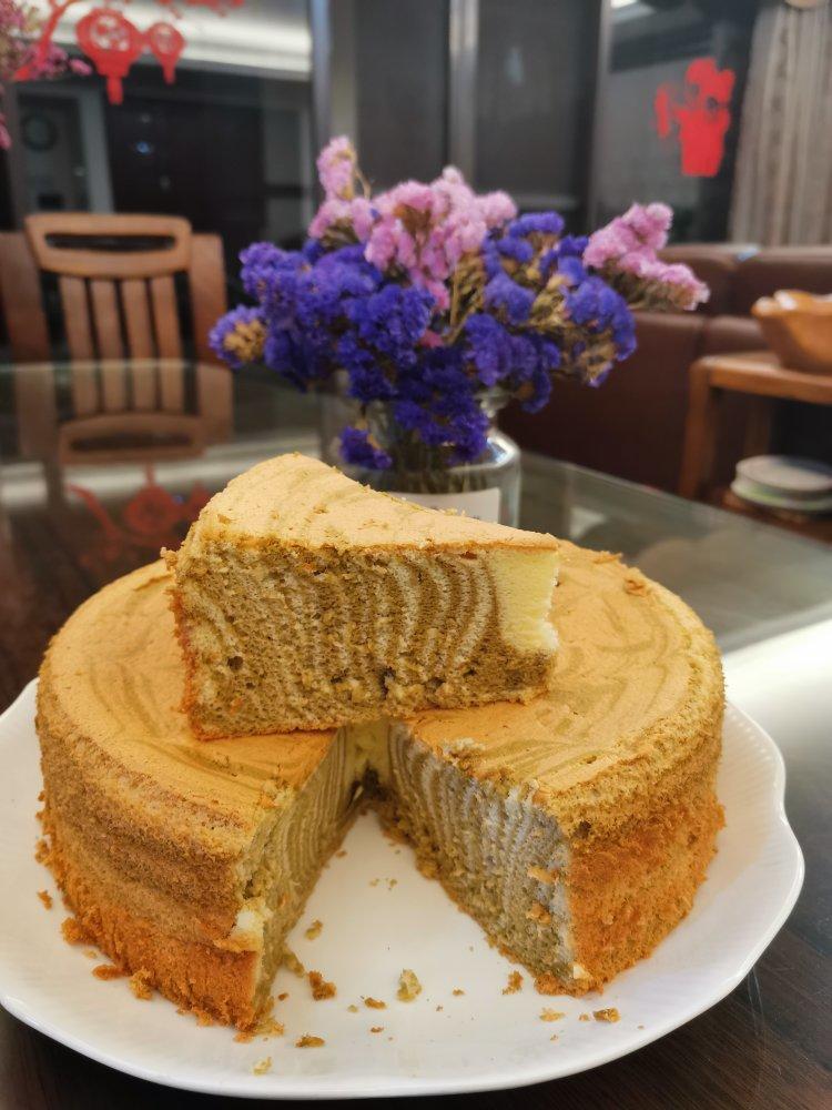 抹茶斑马纹戚风蛋糕