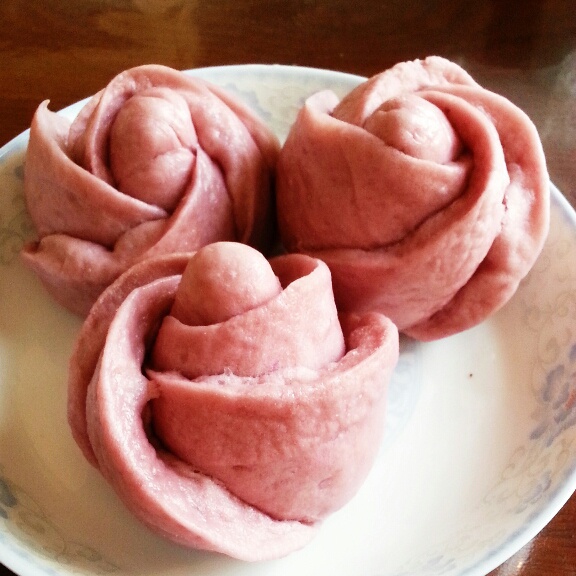 紫薯玫瑰花馒头