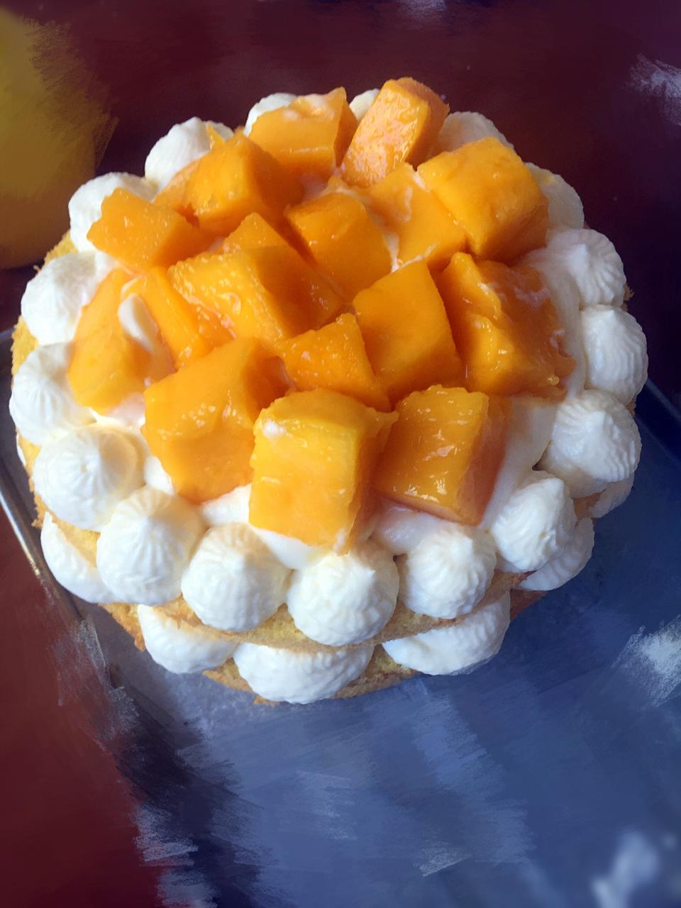 【零失败】不会裱花没关系的水果裸蛋糕 芒果裸蛋糕 完美戚风胚