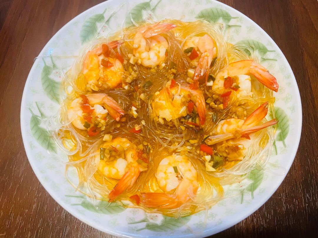 年夜菜之腰缠万贯~蒜蓉粉丝蒸虾尾