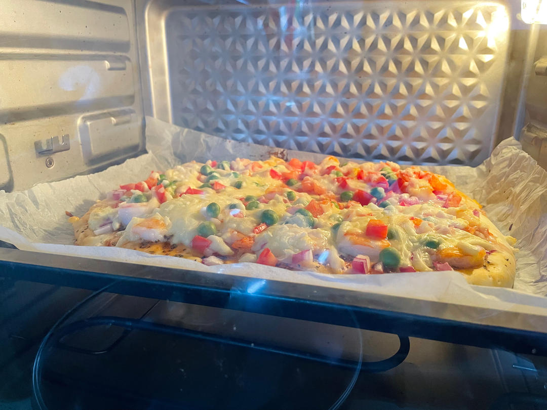 🍕快手简单｜一次发酵｜可可爱爱火腿披萨小面包｜学生早餐