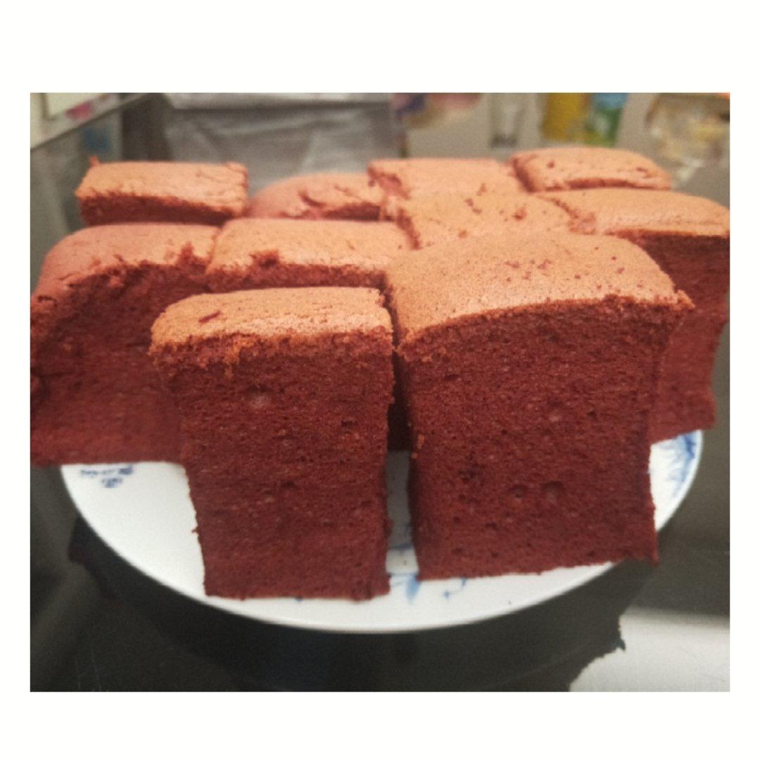 红丝绒烫面水浴古早蛋糕🍰26*26*6定制金盘