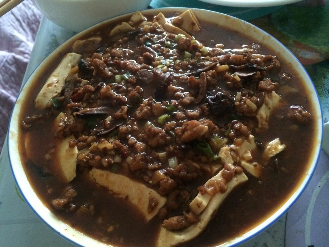 香辣肉末蒸豆腐